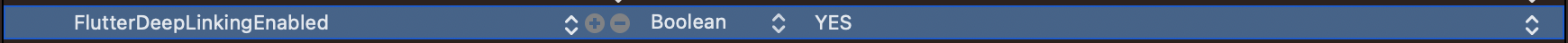 Screenshot of FlutterDeepLinkingEnabled value set to YES.