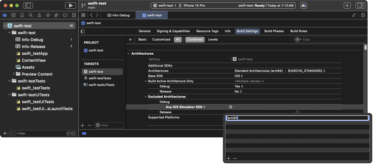 Set conditional EXCLUDED_ARCHS build setting