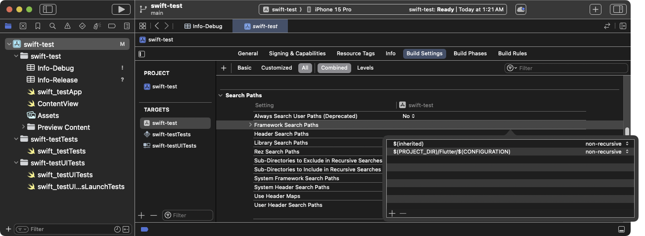Update Framework Search Paths in Xcode